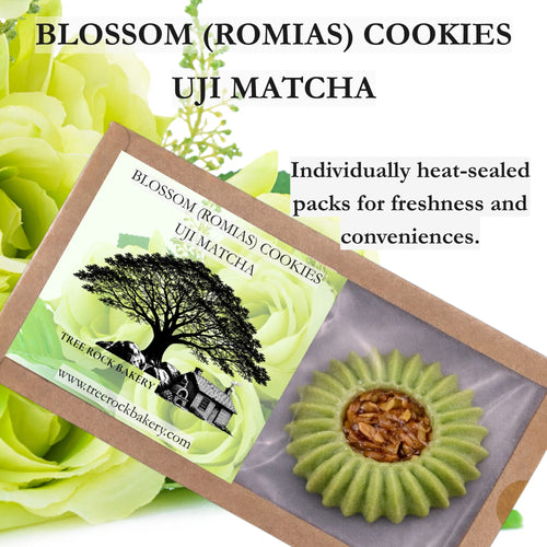 Blossom (Romias) Cookie Uji Matcha Butter Cookies with Almond Caramel Nougatine (120g)
